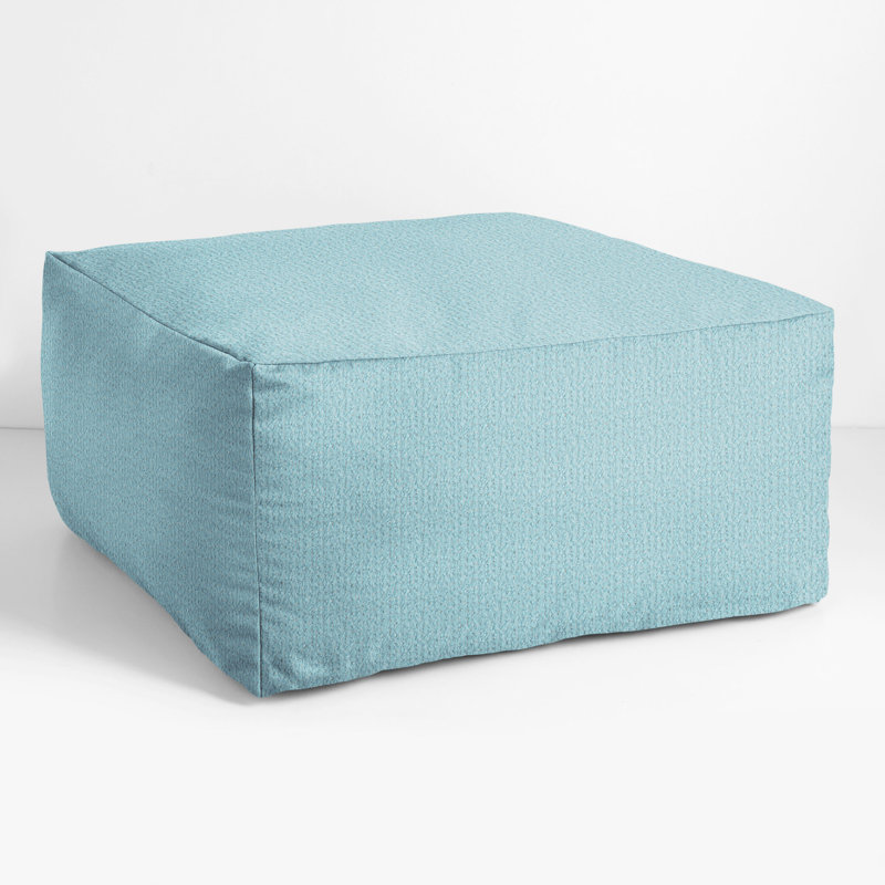 Repose-pieds d'extérieur rembourré avec coussin Sunbrella®, Bleu clair