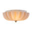 3-Light Pleated Flower Glass Semi Flush Mount