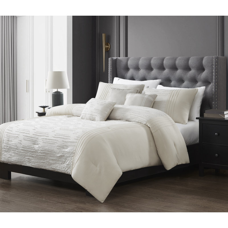Ensemble d'édredon avec coussins décoratifs Dash Hotel Styles, Édredon pour grand lit + 2 taies décoratives sta, Taupe