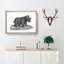 Hippopotamus in Black and White by George Shaw - Picture Frame Drawing Print-55580122-55580120