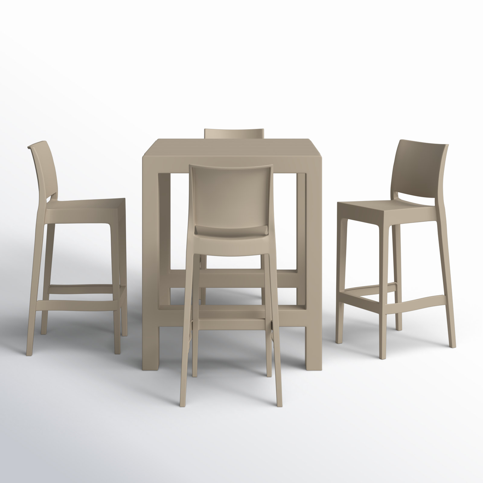 Farrah 39" Patio Dining Set, Taupe