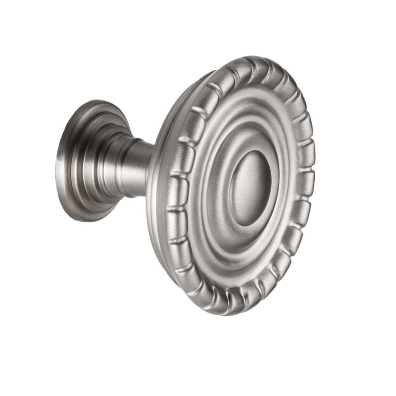 Poignée d'armoire ronde en nickel satiné de 1-1 / 4 po Charlotte, Nickel satiné