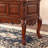 Nut-Brown Rectangular Solid Wood with 5 drawers desk-170496494