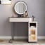 Coiffeuse de maquillage Chiquitha, plateau en verre, coin-1583939554