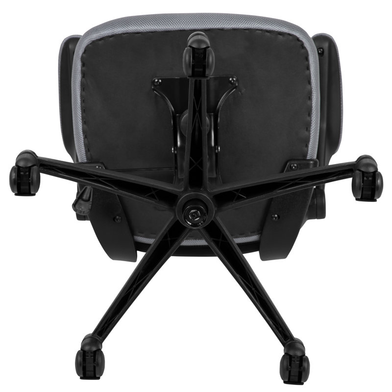 Mid-Back Mesh Swivel Ergonomic Task Office Chair with Flip-Up Arms, Grey, Black