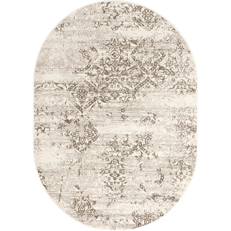 Tapis à motif floral et cachemire Shockley, Ovale 6 pi 7 po x 9 pi