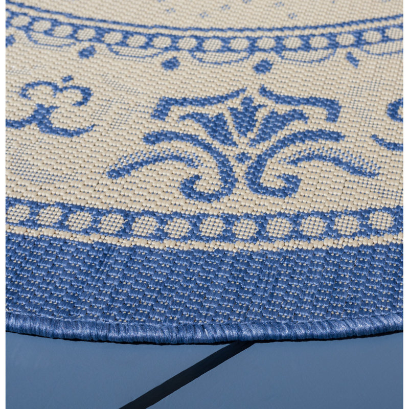 Galena Performance Oriental Indoor/Outdoor Area Rug, Round 5'3"