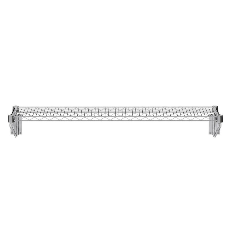 Chrome Wire Wall Mount Shelf, 8" H x 48" W x 14" D