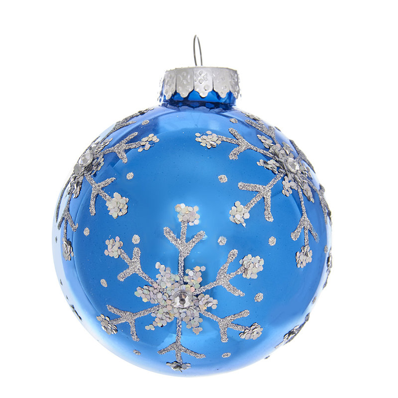 Ornement boule de neige en verre paillettes
