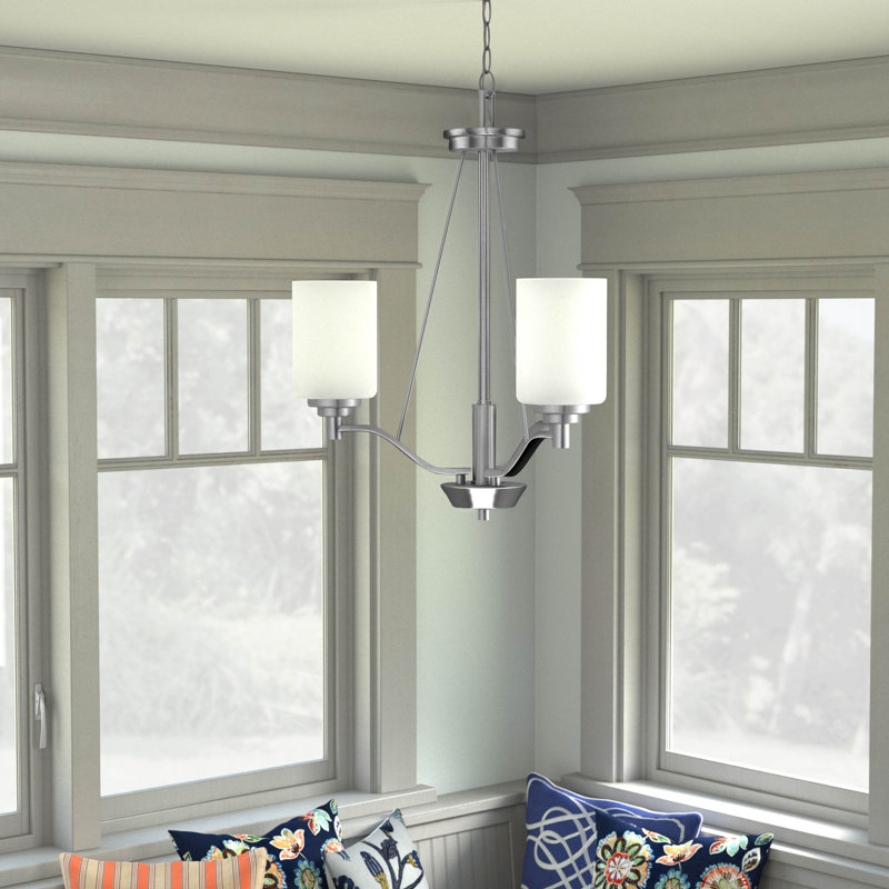 Lustre classique / traditionnel à 3 lumières Durham, Nickel satiné