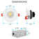 Luxrite 3" Gimbal LED Recessed Light, J-Box, 8W, 5 Colour Selectable 2700K-5000K, 600 Lumens, Dimmable, Damp Rated, ETL Listed