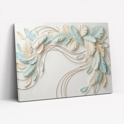 «Gallery Wrap», art mural sur toile pour le salon, la chambre à coucher, le bureau ou le vestibule - décoration murale décorative avec motif de plumes