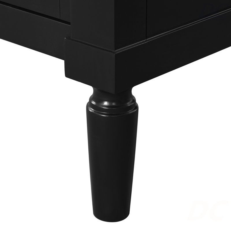 Meuble-lavabo 24 po avec lavabo supérieur, meuble de rangement moderne à 2 niveaux, meuble-lavabo simple, grandes tablettes de rangement