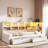 Modern Daybed With 2 Storage Drawers, Storage Cabinets, Led Light And Usb Ports-2010142117