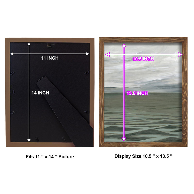 «Overcasting I» - reproduction d'un seul cadre photo, H 15 po x l 12 po x P 1 po, Noyer