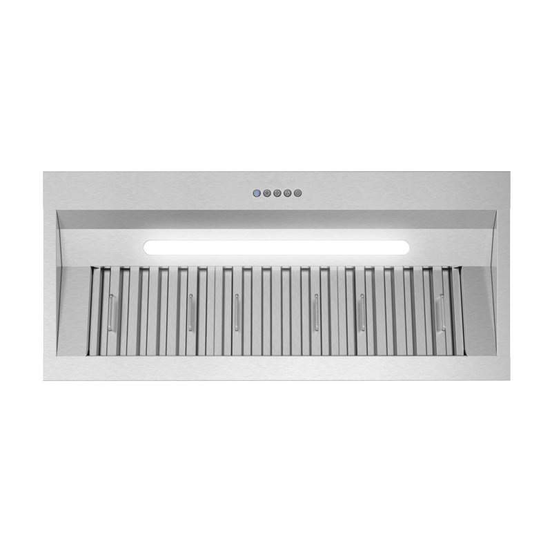 Streamline 34 In. T-11611-1-CL Genoa Convertible 350 CFM Range Hood In Brushed Stainless Steel With Baffle Filters, Electronic Button Control, LED Light