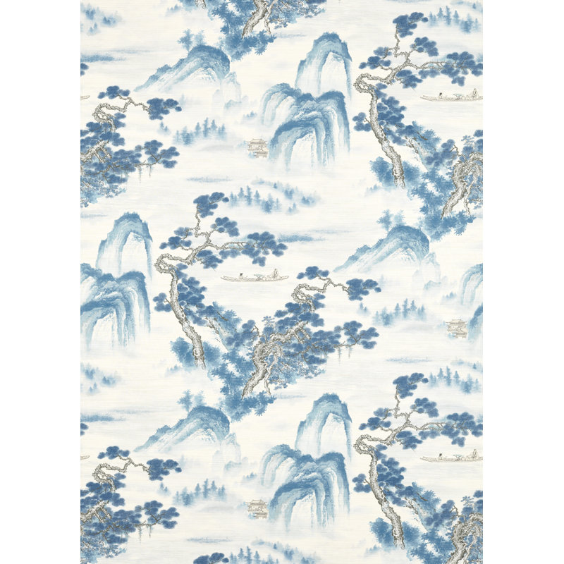 Floating Mountains Wallpaper, Indigo
