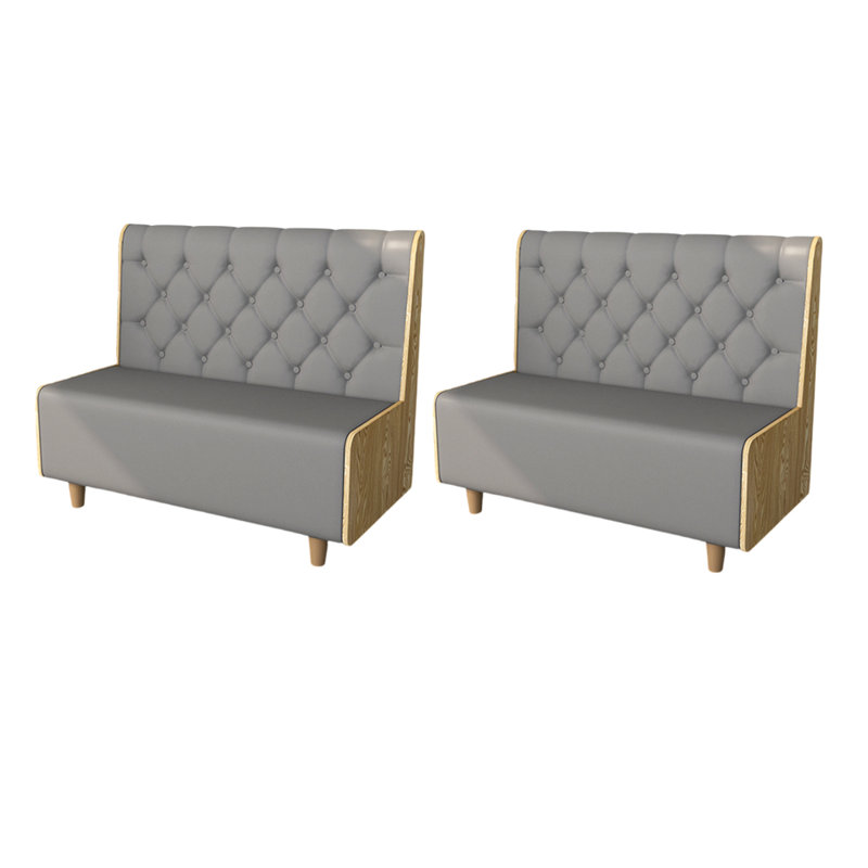 Banc rembourré en similicuir Modern Modern, Gris