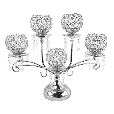 15'' H Crystal Tabletop Candelabra