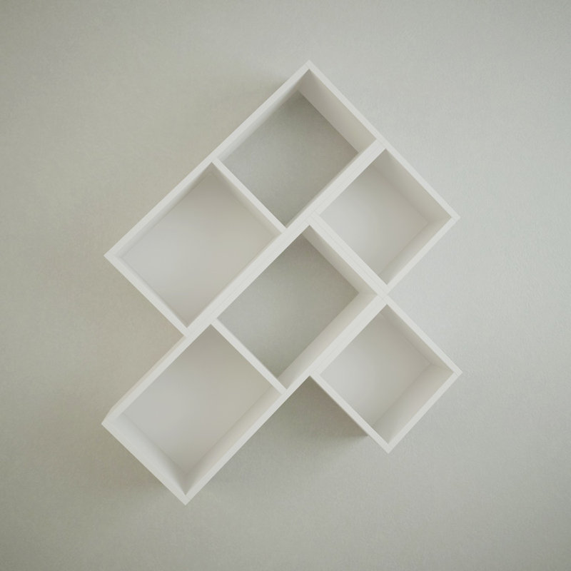 Tablette décorative 6 pièces avec tablettes réglables Abdelrhman, Blanc
