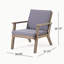Ensemble de causeuse d'extérieur en bois d'acacia 4 places Temecula - Causeuse, table basse et 2 fauteuils club - fini gris + coussin gris
