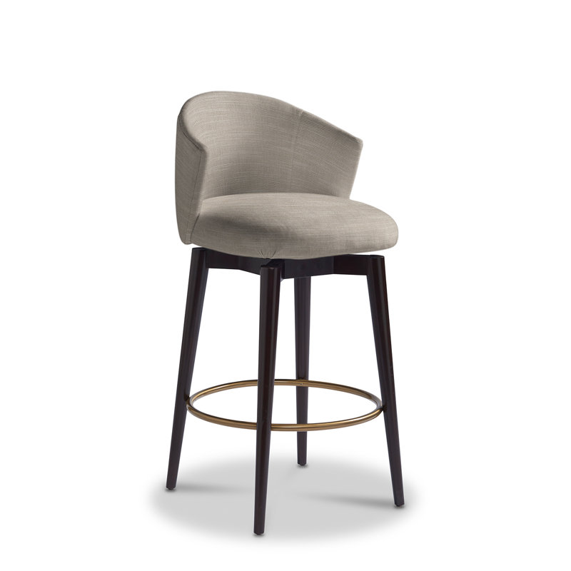 Luna Swivel Upholstered Stool, Counter Stool (25.5” Seat Height), Espresso, Brock Snow