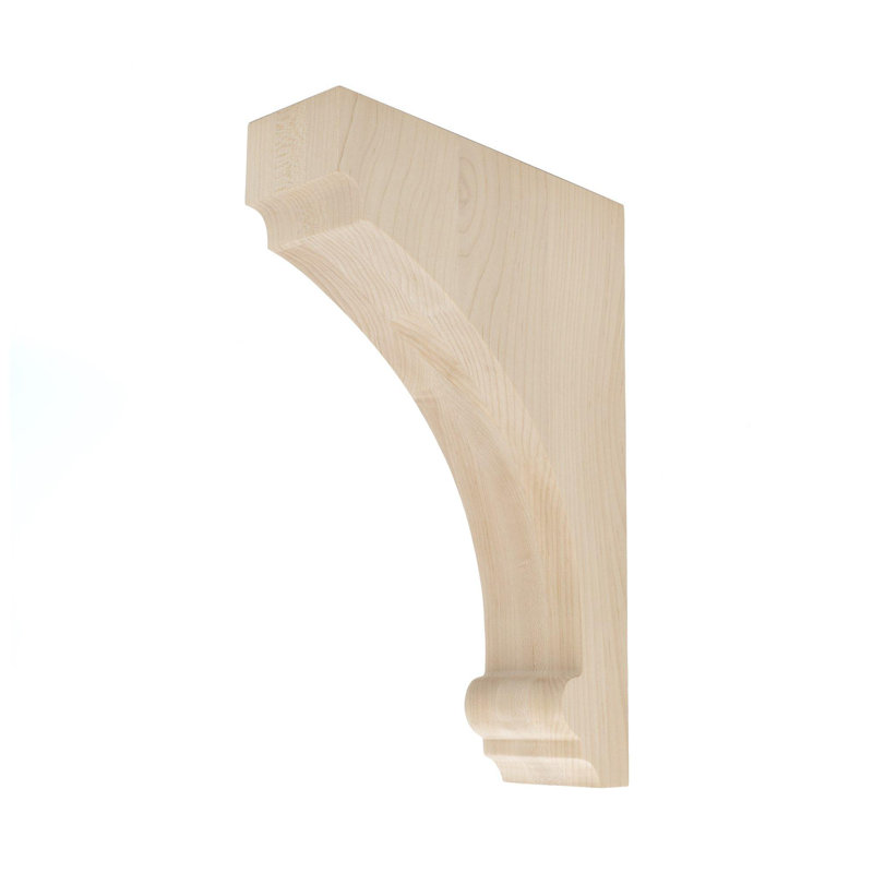 Corbeau en bois massif massif non fini, Érable dur, H 12 po x l 2,5 po x P 8 po