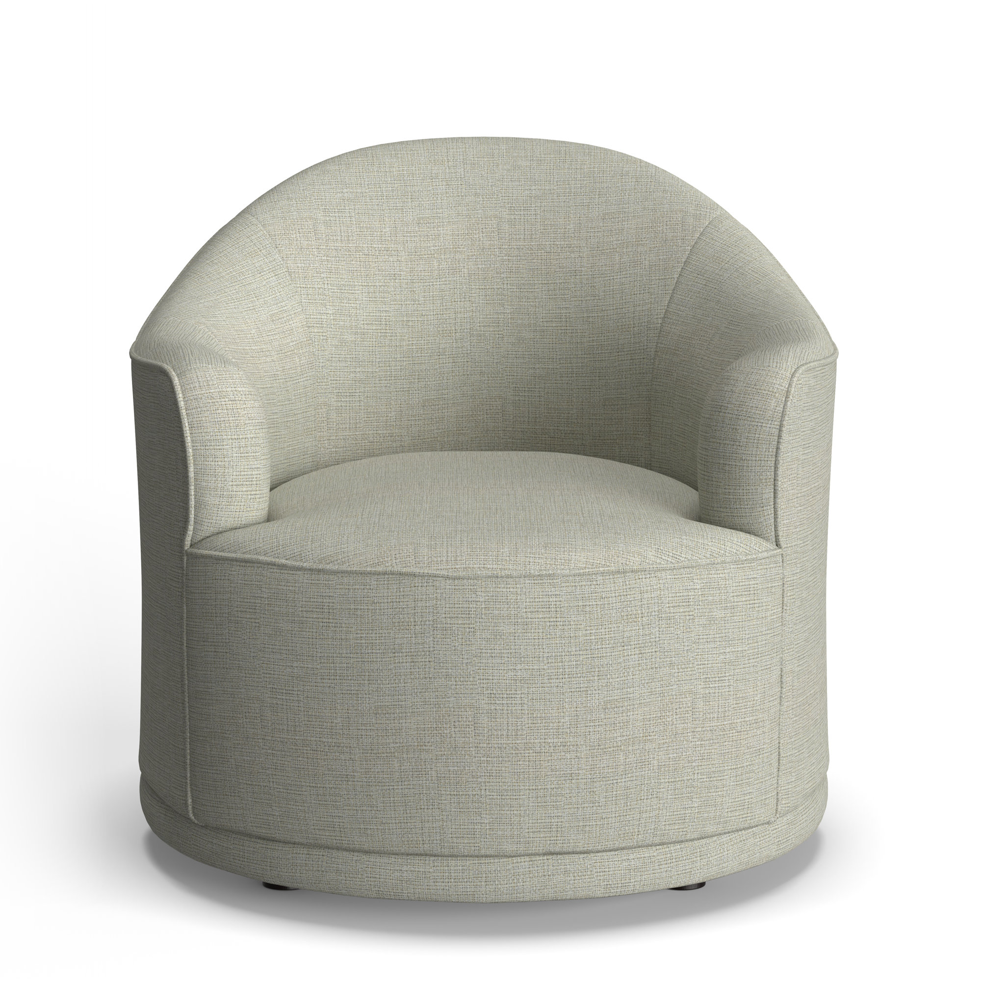 Rumi Upholstered Swivel Barrel Chair,  Light Beige Textured Weave