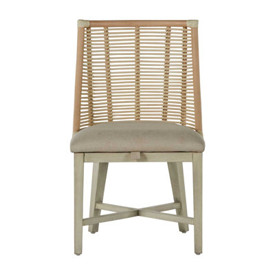 Hamlet Linen Slat Back Side Chair in Beige