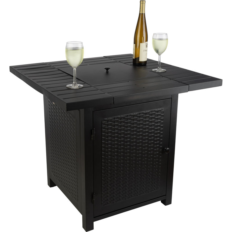 Pure Garden 30" Black Propane Gas Fire Pit Table