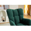 Fauteuil à bascule Teddy en tissu avec repose-pieds réglable, dossier haut et poche de rangement, base en bois massif et métal, vert-1337992302