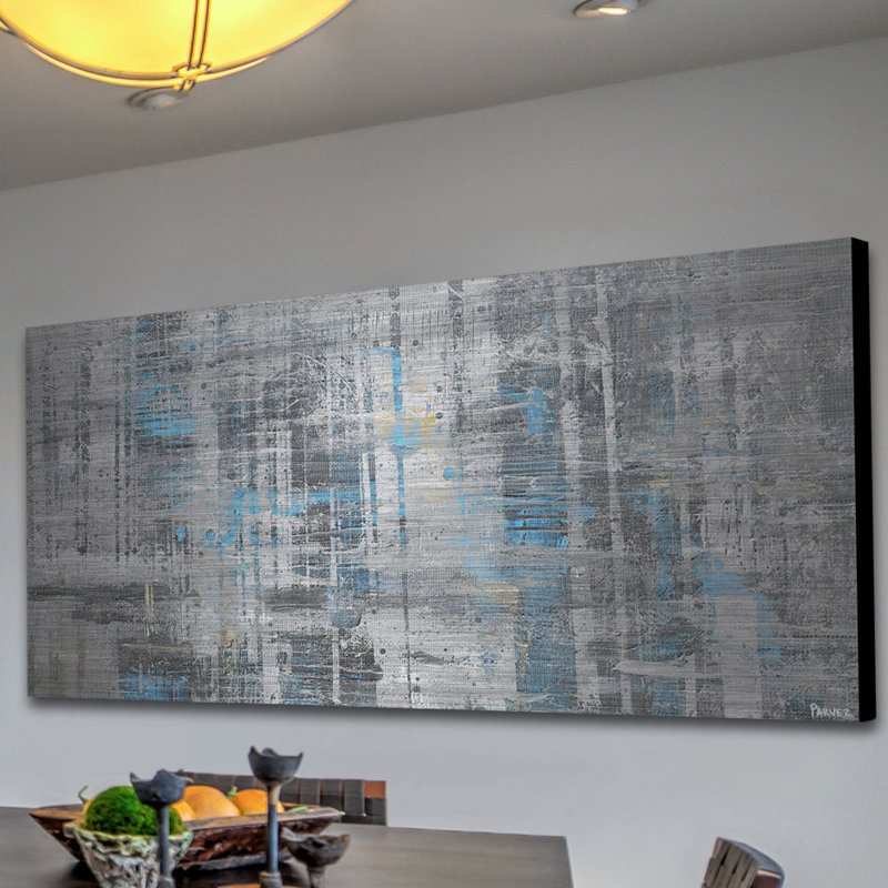 «Hints of Blue», reproduction d'art sur aluminium brossé, H 12 po x l 24 po x P 1,5 po