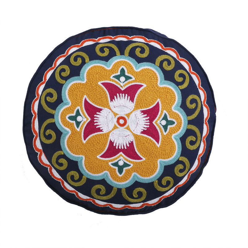 Coussin rond brodé Amélie