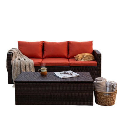 Warner Outdoor Wicker Patio Sofa Set