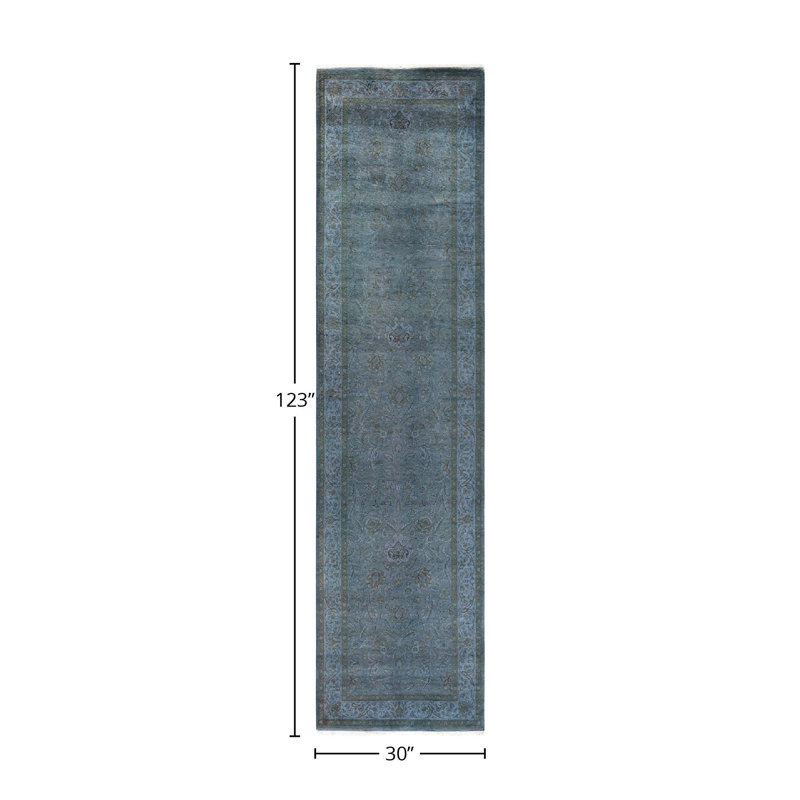 Tapis bleu nouvel âge 2 pi 6 po x 10 pi 3 po Dunbury