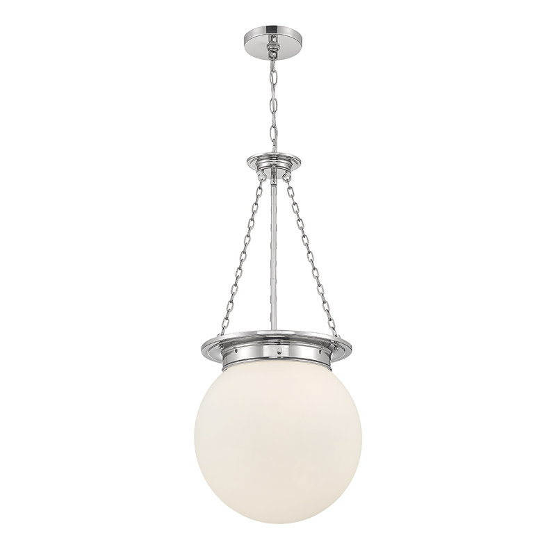 Luminaire sphère suspendu 3 lumières Chachi, Nickel poli