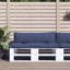  Ensemble de 2 coussins de palette en tissu Oxford bleu marine (100% polyester)