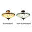 Plafonnier semi-encastré 2 lumières de style mission 16 po Tiffany