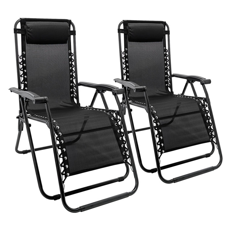 Folding Recliner Chair, Black