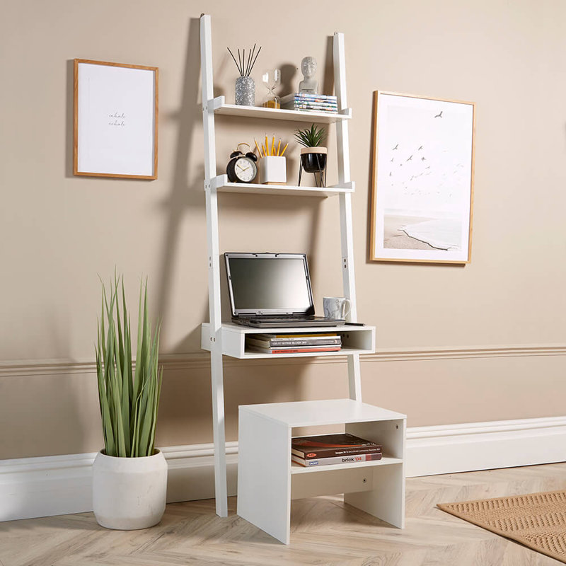 Awab Leaning / Ladder Desk, White