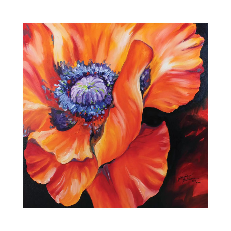 Heart Of A Red Poppy by Marcia Baldwin - Wrapped Canvas Print, 30.48 cm H x 30.48 cm W