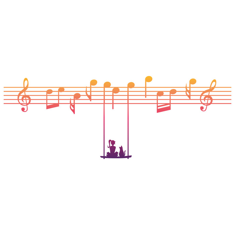 Adhésif décoratif notes musicales