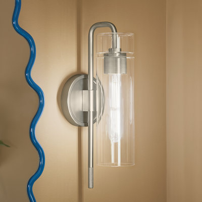Niccol 16" 1-Light Wall Sconce With Clear Glass in Brushed Nickel