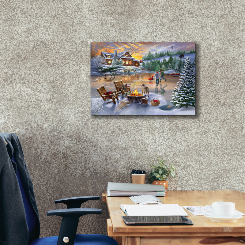 «Evening Skate» par Bigelow, illustrations sur toile, H 20 po x l 24 po x P 0,75 po