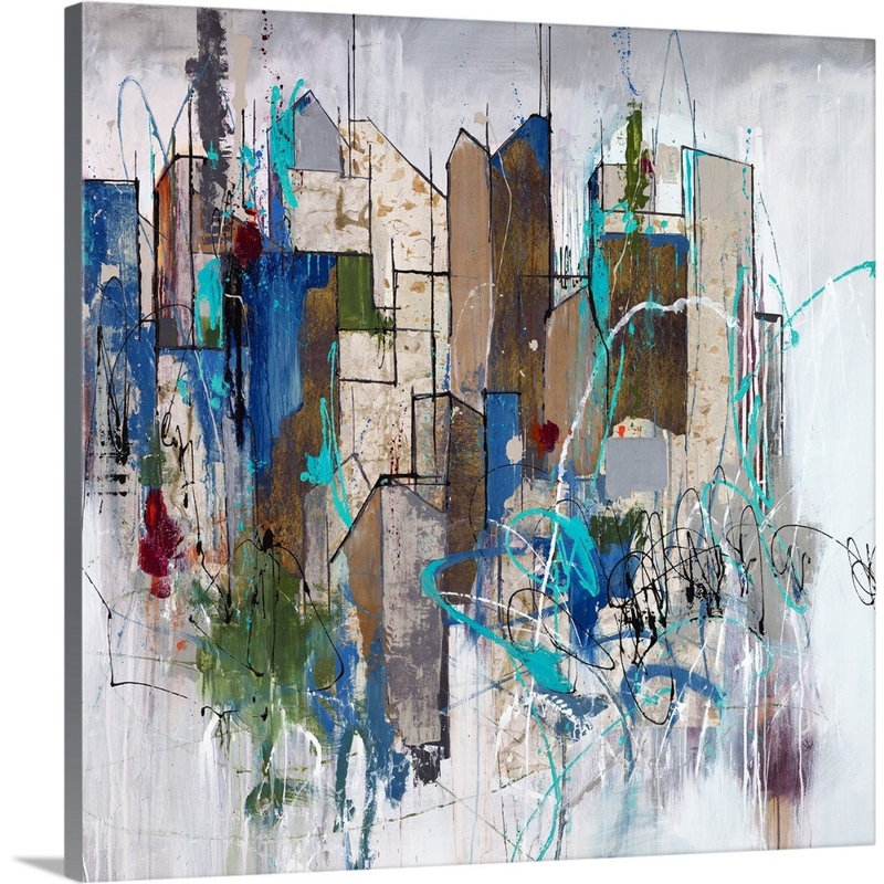 'Stomping Ground Fights' Painting on Canvas, Wrapped Canvas, 30" H x 30" W x 1.25" D