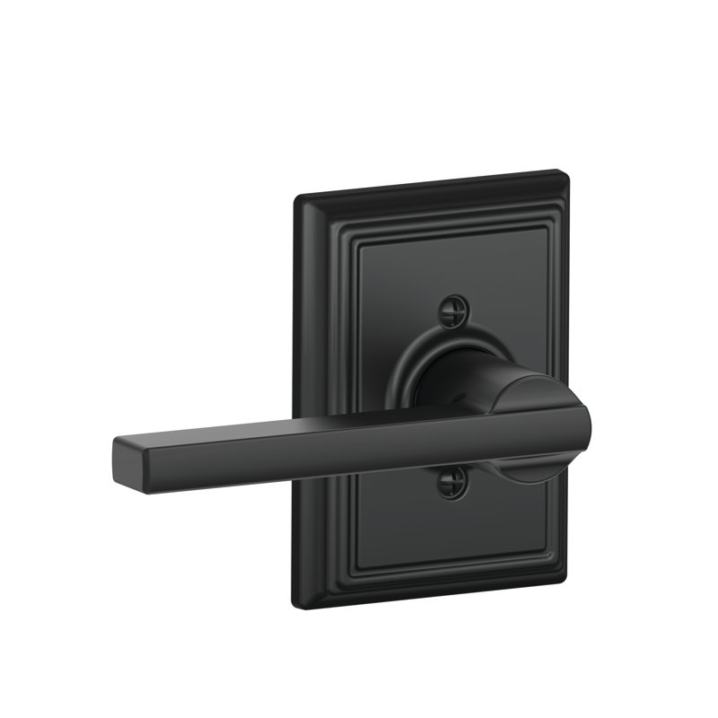Latitude Lever with Addison Trim Non-Turning Lock, Matte Black