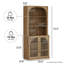 Ensemble de 2 grandes bibliothèques modernes en bois à 6 niveaux de 72 po, brun clair-120112846