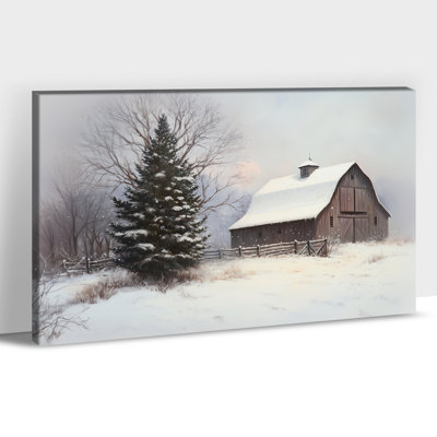 «Winter Scene Wall Art - Winter Images Wall Decor for Living, Snow Landscape Winter, peinture sur toile pour mur de chambre à coucher, arbre d'hiver imprimé sur toile tendue
