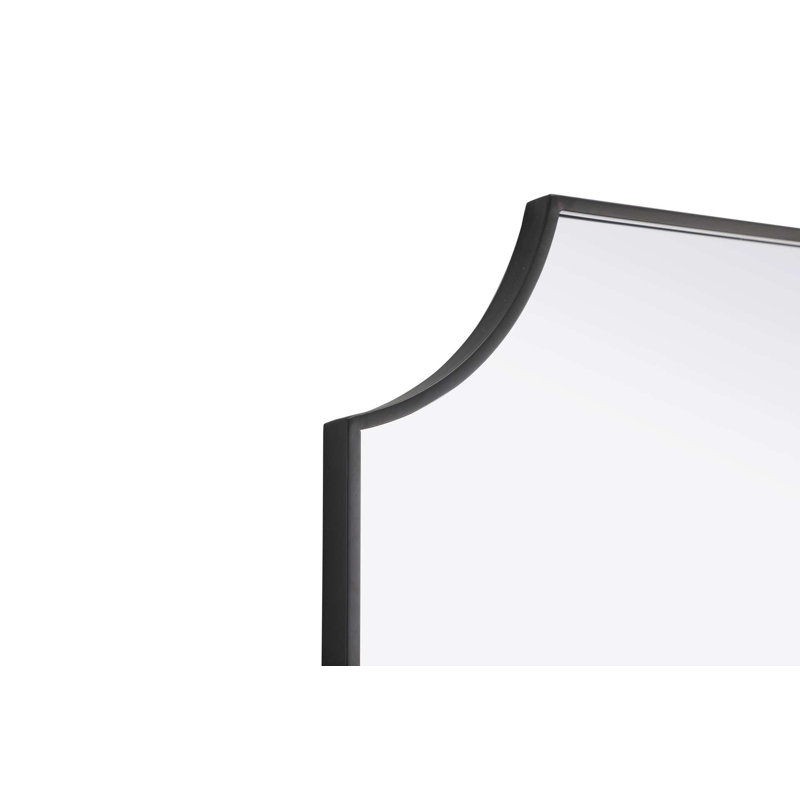 Notched Metal Mirror 30x42 inch in Black, 42" x 30", Black