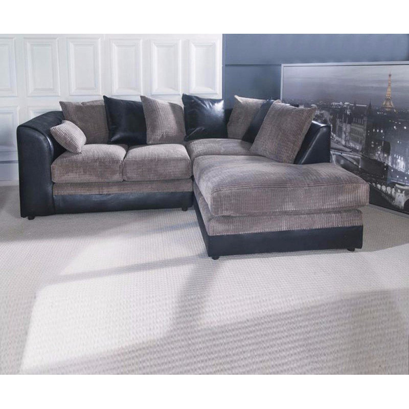 Corner Sofa, Black/Grey, Left facing